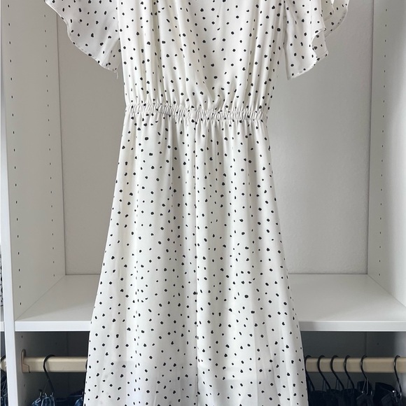 Sienna Sky White High Low Dress with Black Dots - Picture 2 of 3